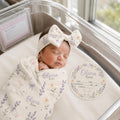 Personalized Bunny Swaddle Blanket & Birth Announcement Sign Set | Custom Baby Name Blanket | Newborn Hospital Gift | Baby Sh
