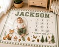 Personalized Woodland Baby Milestone Blanket, Forest Animal Monthly Milestone Blanket, Baby First Year Blanket, Fox Nursery G