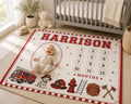 Personalized Firefighter Baby Milestone Blanket, Fire Truck Monthly Milestone Blanket, Firefighter Nursery Decor, First Year 