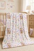 Personalized Butterfly Baby Blanket, Custom Butterfly Teddy Bear Blanket, Baby Girl Blanket, Butterfly Nursery Decor, Baby Sh