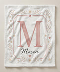 Personalized Initial Baby Blanket, Custom Monogram Baby Blanket, Name Baby Blanket, Neutral Nursery Blanket, Minimalist Baby 