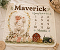 Personalized Farm Milestone Blanket, Custom Baby Boy Milestone Blanket, Farm Animal Monthly Blanket, Baby Photo Blanket, Baby