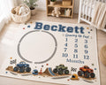 Personalized Monster Truck Baby Milestone Blanket, Custom Monster Truck Monthly Blanket, Growing Up Fast Baby Shower Gift, Tr