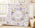 Personalized Floral Minky Blanket & Birth Announcement Sign Set | Custom Baby Name Swaddle | Newborn Hospital Gift | Baby Sho