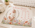 Personalized Wildflower Milestone Blanket, Baby Girl Monthly Milestone Blanket, Watch Me Bloom Blanket, Custom Floral Baby Gi