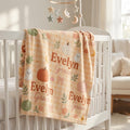 Personalized Halloween Baby Blanket, Custom Pumpkin Ghost Baby Blanket, Cute Fall Baby Blanket, Personalized Baby Name Blanke