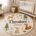 Personalized Nursery Rug, Custom Name Round Rug, Floral Baby Girl Room Decor, Daisy Kids Rug, Personalized Baby Shower Gift
