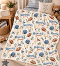 Personalized Football Baby Blanket, Custom Name Football Blanket, Baby Boy Sports Blanket, Football Nursery Decor, Baby Chris