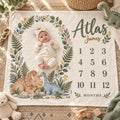 Personalized Dinosaur Milestone Blanket, Custom Baby Name Blanket, Monthly Milestone Blanket, Dino Nursery Decor, Baby Christ